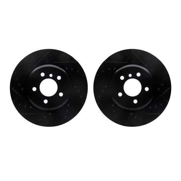 Rotors-Drilled and Slotted-Black, Zinc Plated black, Zinc Coated, 8002-31033, Dynamic Friction Co, Mfr#: 8002-31033